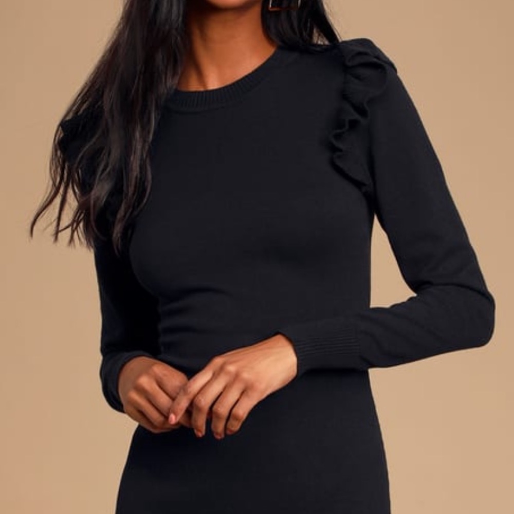 Lulus black tight sweater dress